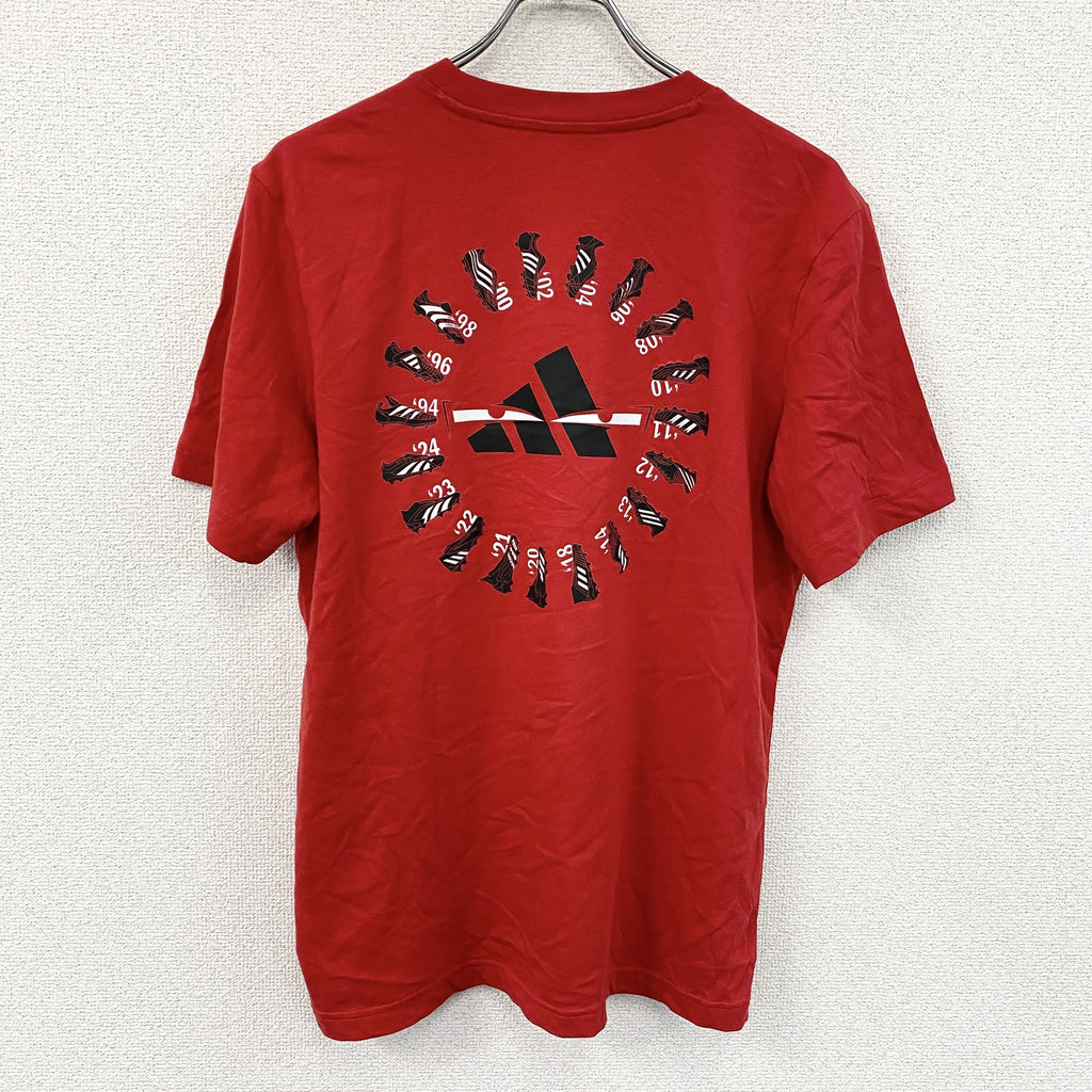 adidas　アディダス　半袖プリントTシャツ　赤　レッド　XLサイズ　古着