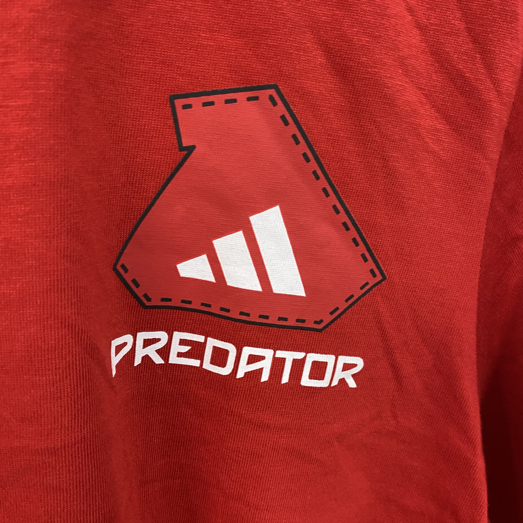 adidas　アディダス　半袖プリントTシャツ　赤　レッド　XLサイズ　古着