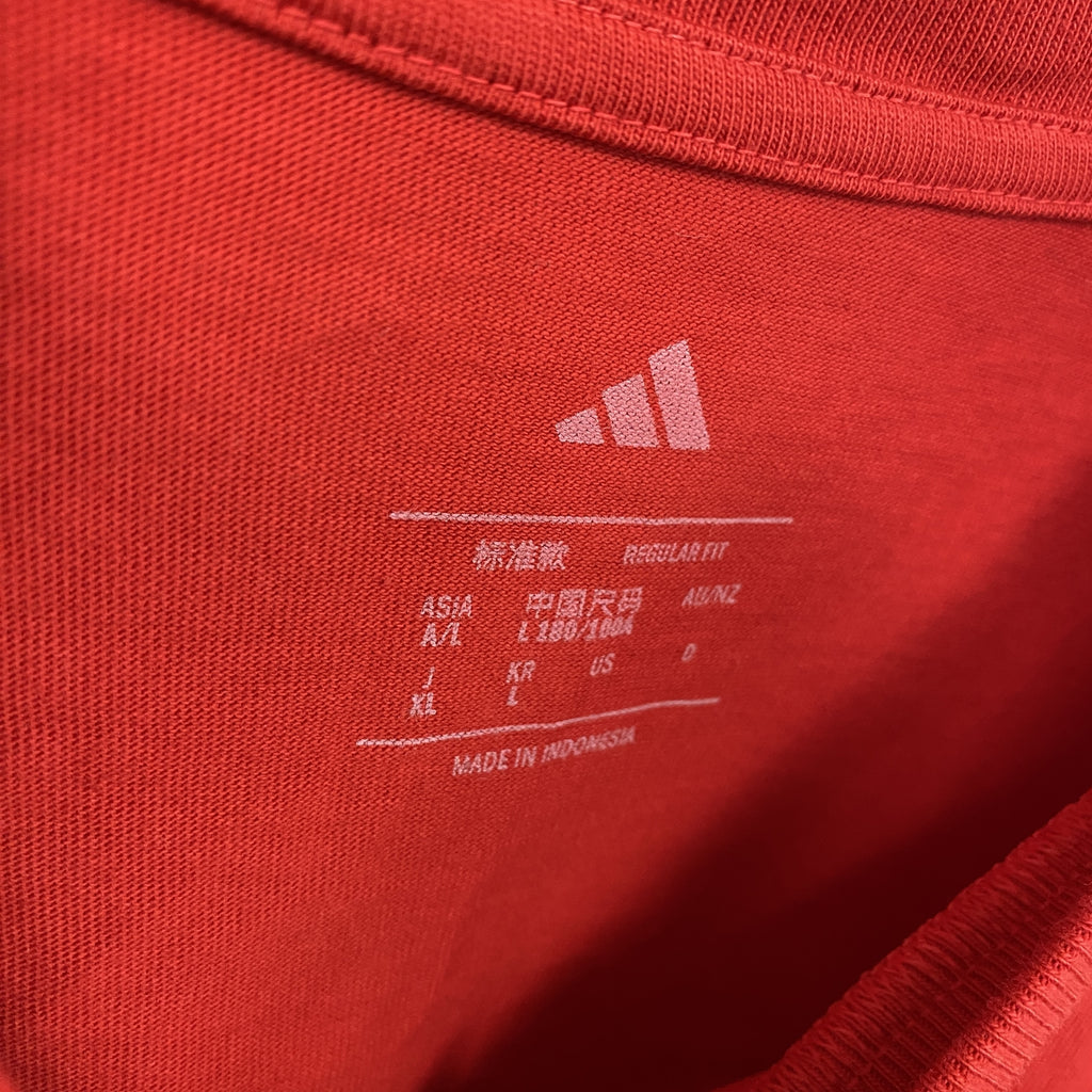 adidas　アディダス　半袖プリントTシャツ　赤　レッド　XLサイズ　古着