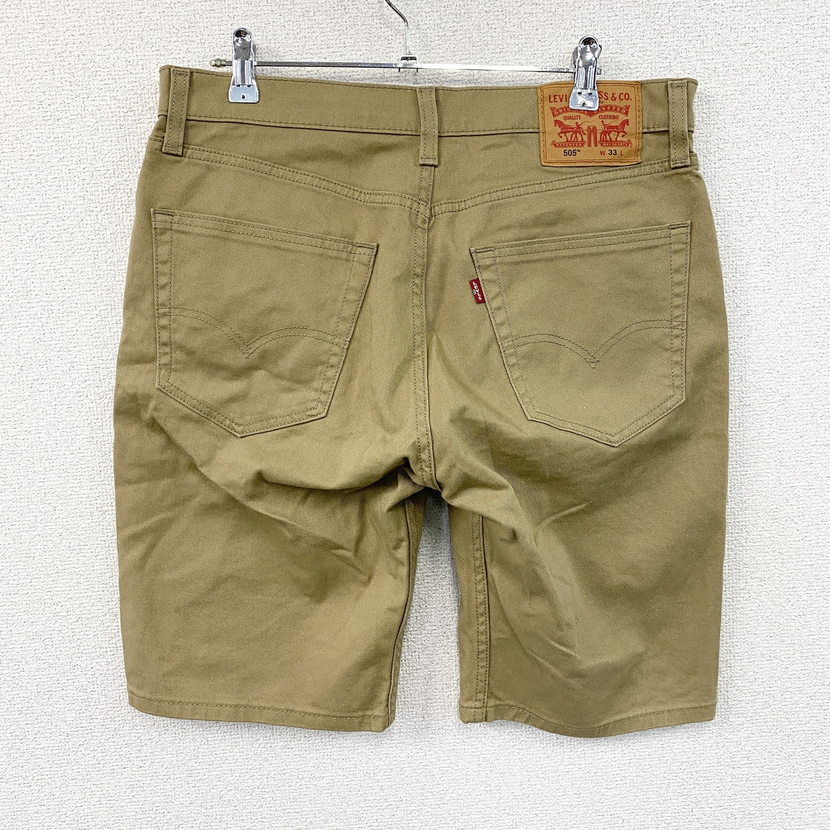Levi's　リーバイス　505　デニムハーフパンツ/ジーンズ　ジップフライ　ベージュ　W33サイズ　古着