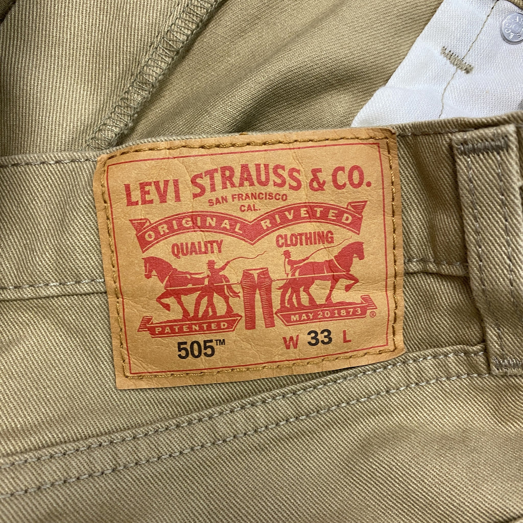 Levi's　リーバイス　505　デニムハーフパンツ/ジーンズ　ジップフライ　ベージュ　W33サイズ　古着