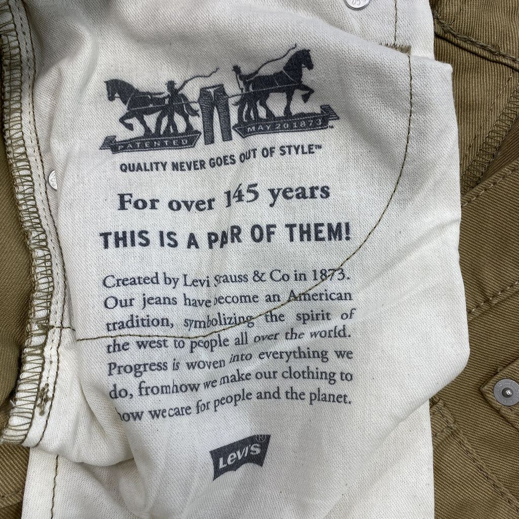 Levi's　リーバイス　505　デニムハーフパンツ/ジーンズ　ジップフライ　ベージュ　W33サイズ　古着