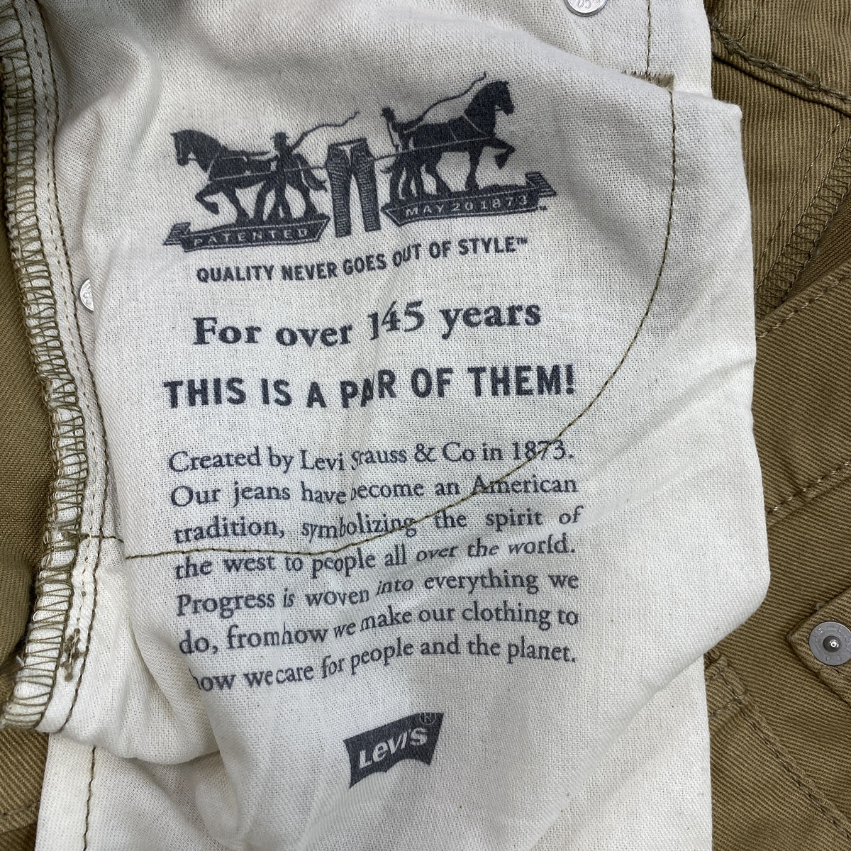 Levi's　リーバイス　505　デニムハーフパンツ/ジーンズ　ジップフライ　ベージュ　W33サイズ　古着