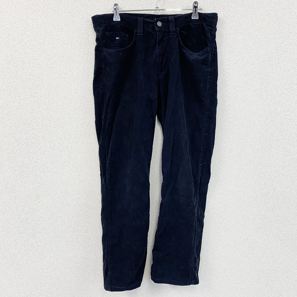 TOMMY HILFIGER　トミーヒルフィガー　コーデュロイパンツ　ジップフライ　黒　ブラック　32/32サイズ 古着