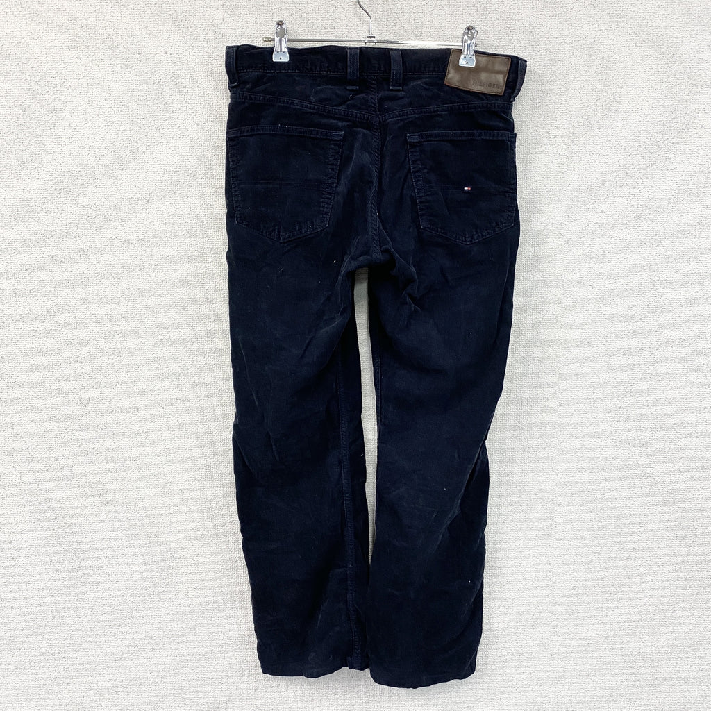 TOMMY HILFIGER　トミーヒルフィガー　コーデュロイパンツ　ジップフライ　黒　ブラック　32/32サイズ 古着