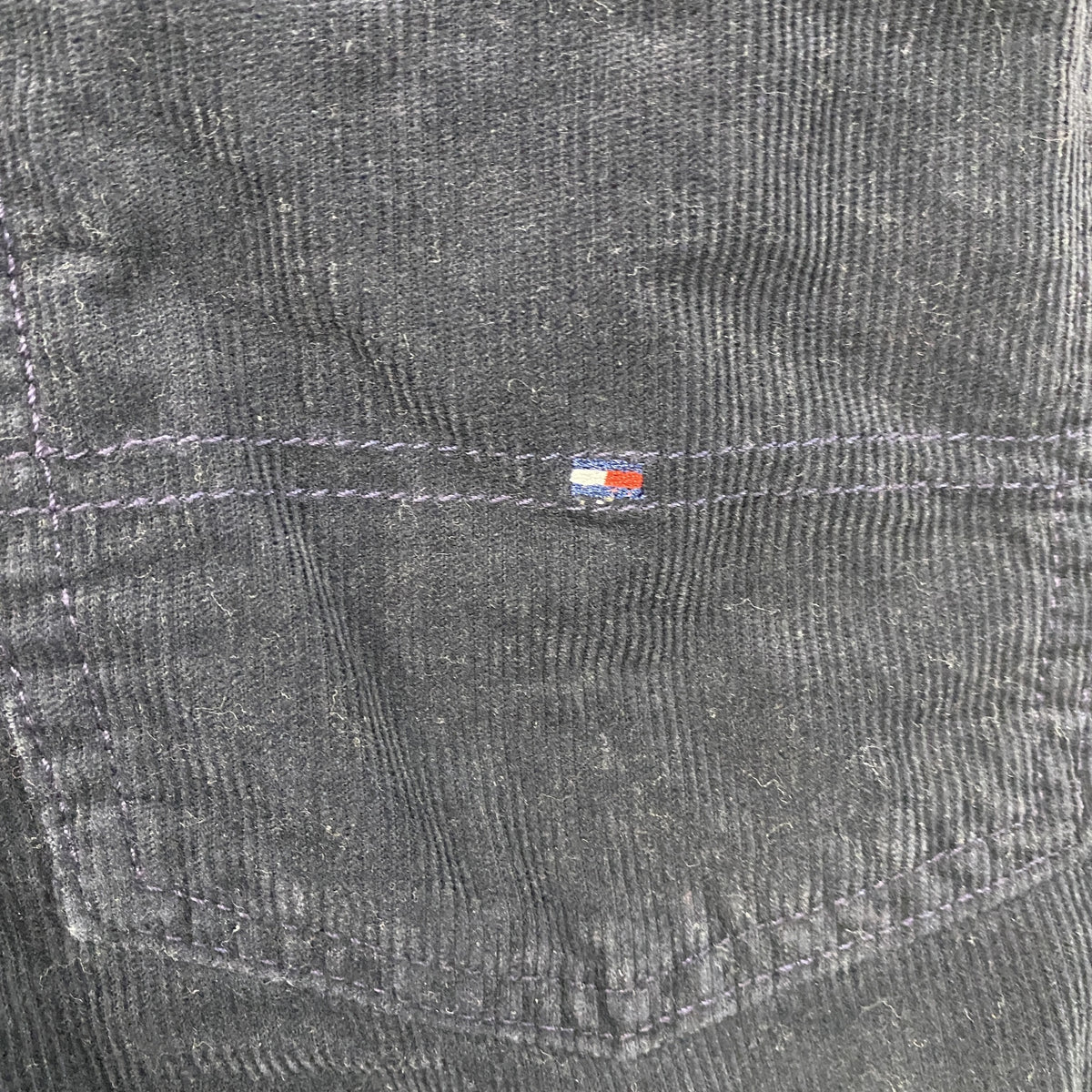 TOMMY HILFIGER　トミーヒルフィガー　コーデュロイパンツ　ジップフライ　黒　ブラック　32/32サイズ 古着