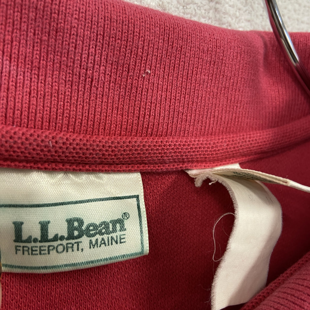 L.L.Bean　エルエルビーン　半袖ポロシャツ　刺ロゴ　赤　レッド　Lサイズ　古着