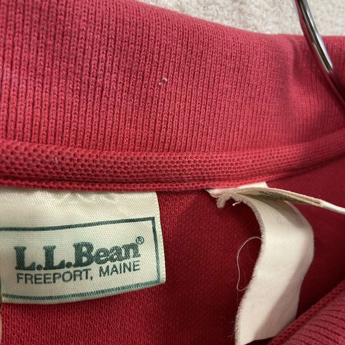 L.L.Bean　エルエルビーン　半袖ポロシャツ　刺ロゴ　赤　レッド　Lサイズ　古着