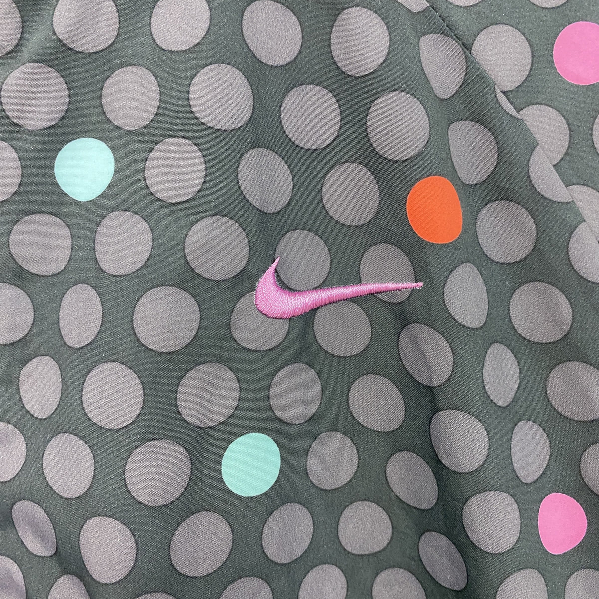 NIKE　ナイキ　フルジップパーカー　ドット　水玉　ダークグレー　Sサイズ　古着