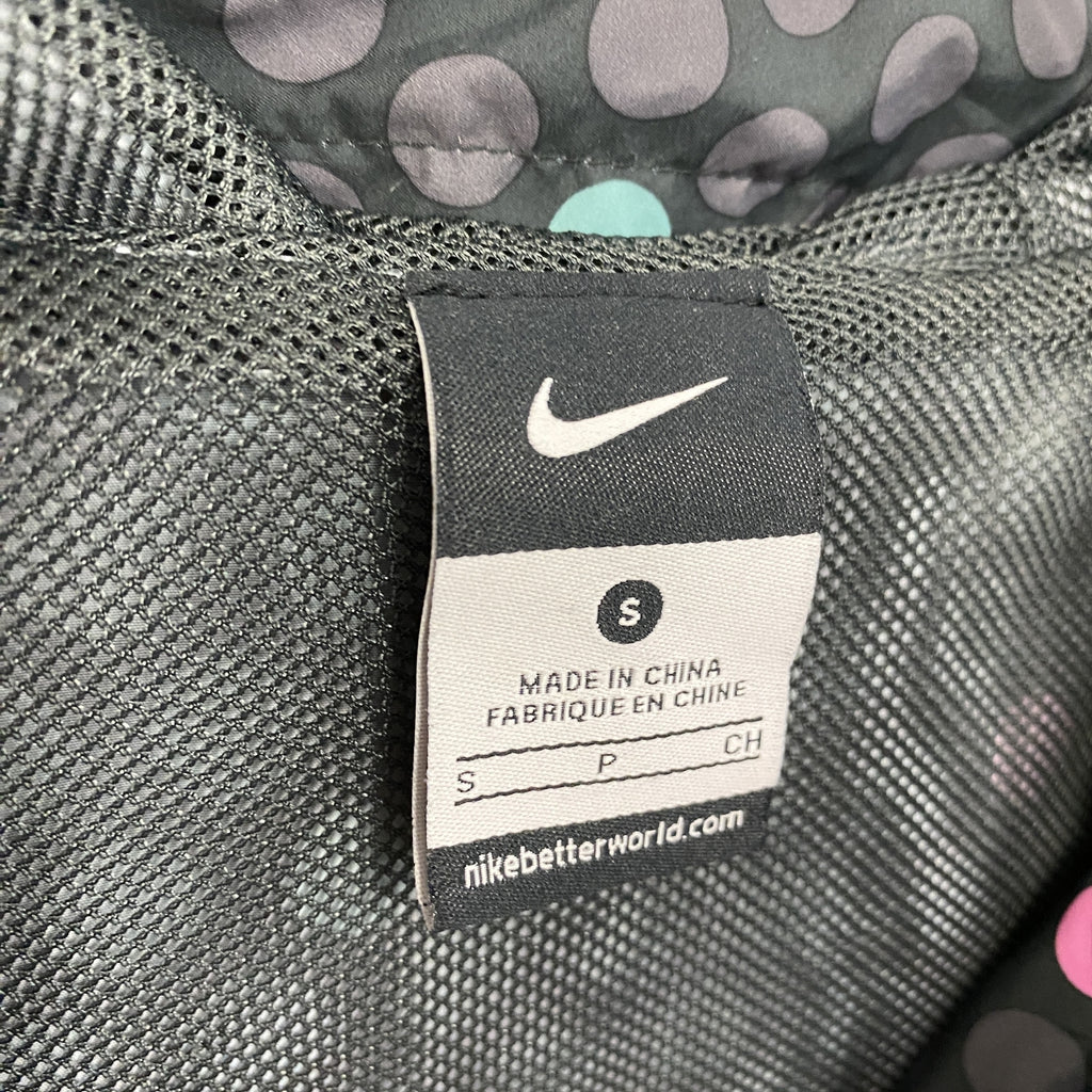 NIKE　ナイキ　フルジップパーカー　ドット　水玉　ダークグレー　Sサイズ　古着