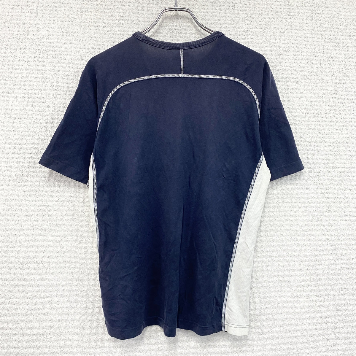 NIKE　ナイキ　半袖Tシャツ　ラグランスリーブ　スウッシュ　紺　ネイビー　Lサイズ　古着