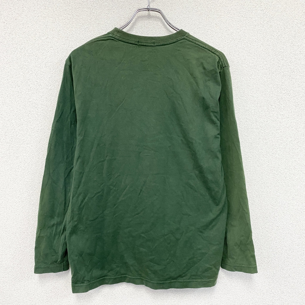 OLD UNIQLO　オールドユニクロ　長袖プリントTシャツ/ロンT　緑　グリーン　Mサイズ　古着