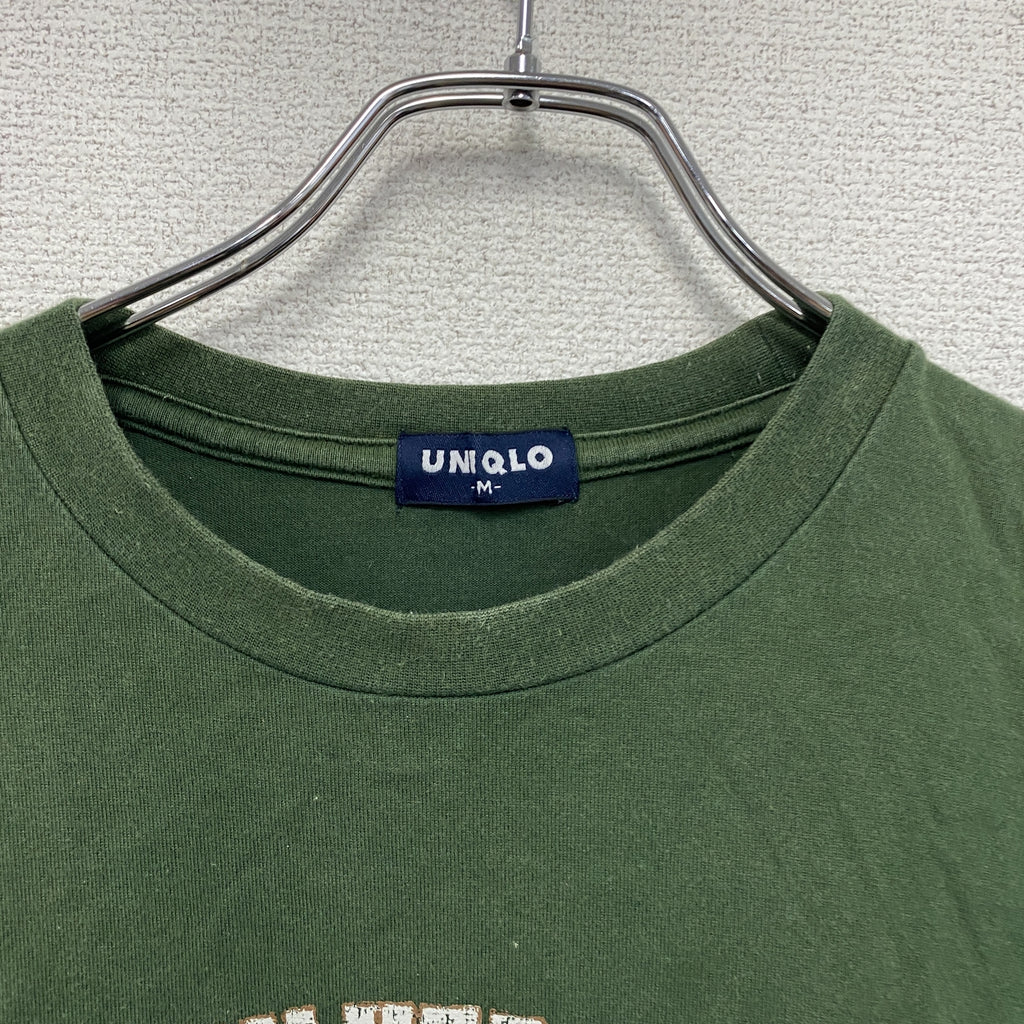 OLD UNIQLO　オールドユニクロ　長袖プリントTシャツ/ロンT　緑　グリーン　Mサイズ　古着