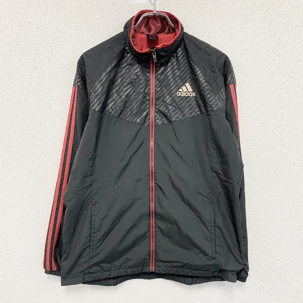 adidas　アディダス　フルジップジャケット/ウィンドブレーカー　黒　ブラック　Mサイズ　古着