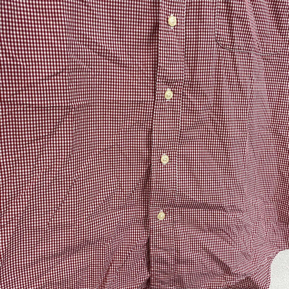 ～00s　OLD UNIQLO　オールドユニクロ　半袖ボタンダウンシャツ　ヴィンテージ　チェック柄　赤　レッド　Mサイズ　古着