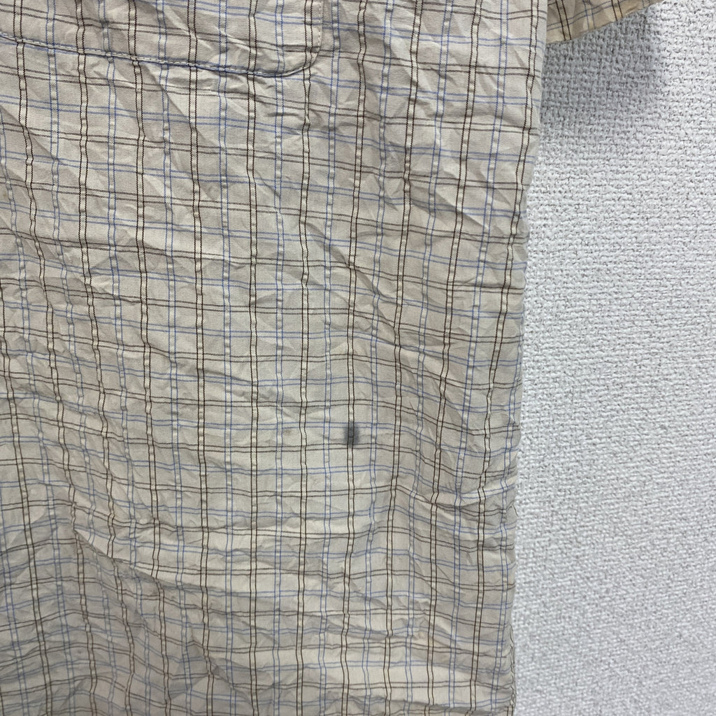 OLD UNIQLO　オールドユニクロ　半袖シャツ　チェック柄　ベージュ　Lサイズ　古着