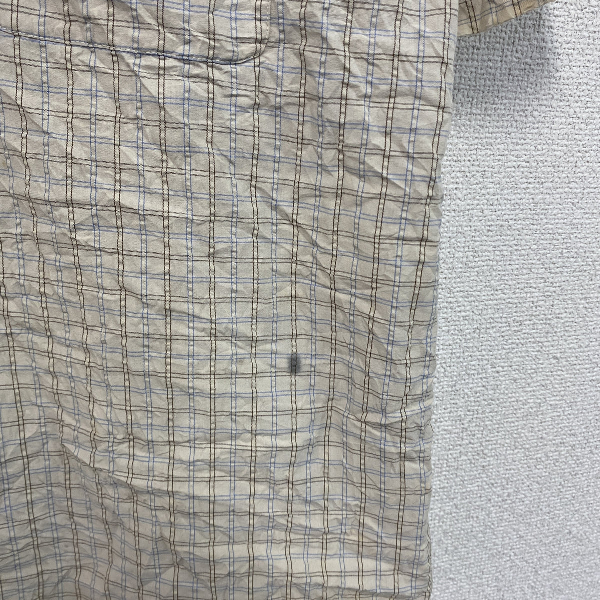 OLD UNIQLO　オールドユニクロ　半袖シャツ　チェック柄　ベージュ　Lサイズ　古着