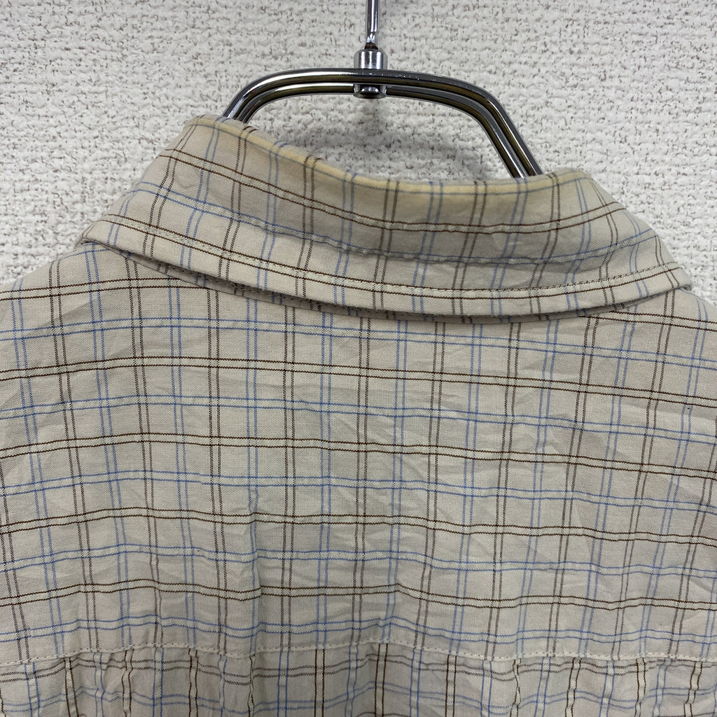OLD UNIQLO　オールドユニクロ　半袖シャツ　チェック柄　ベージュ　Lサイズ　古着