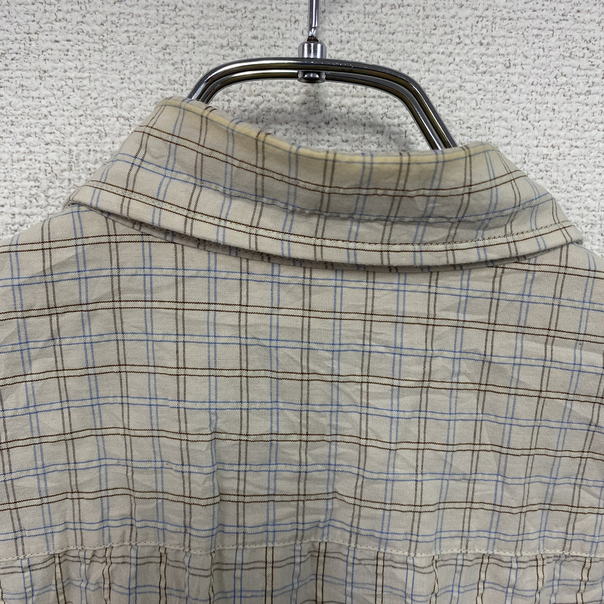 OLD UNIQLO　オールドユニクロ　半袖シャツ　チェック柄　ベージュ　Lサイズ　古着