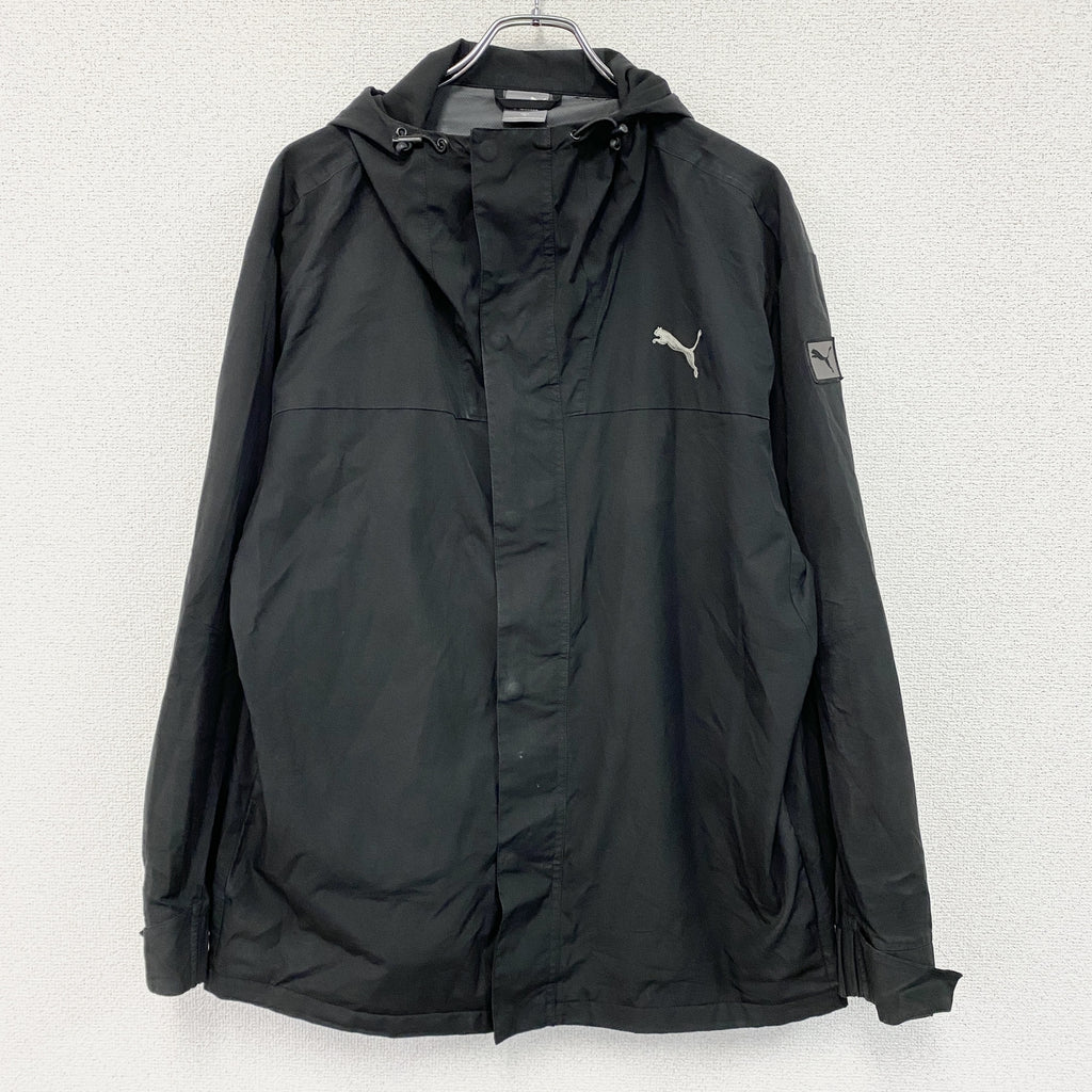 PUMA　プーマ　フルジップジャケット/ウィンドブレーカー　黒　ブラック　XLサイズ　古着