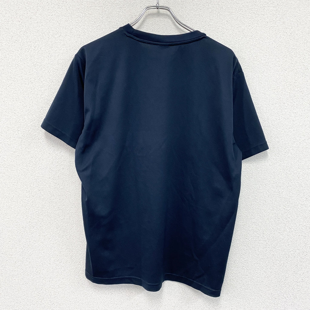 adidas　アディダス　クルーネック半袖Tシャツ　パフォーマンスロゴ　紺　ネイビード　Oサイズ　古着