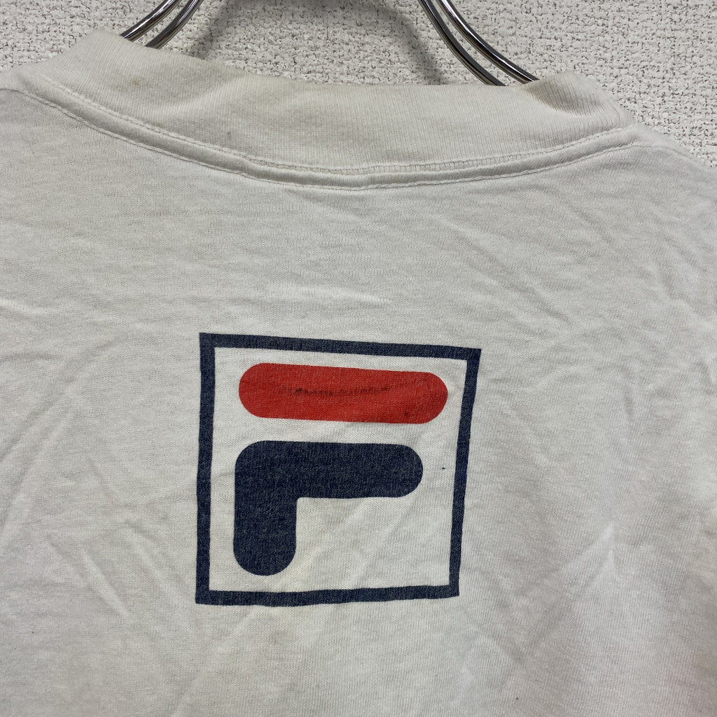 FILA　フィラ　半袖プリントTシャツ　シングルステッチ　ヴィンテージ　白　ホワイト　Sサイズ　古着