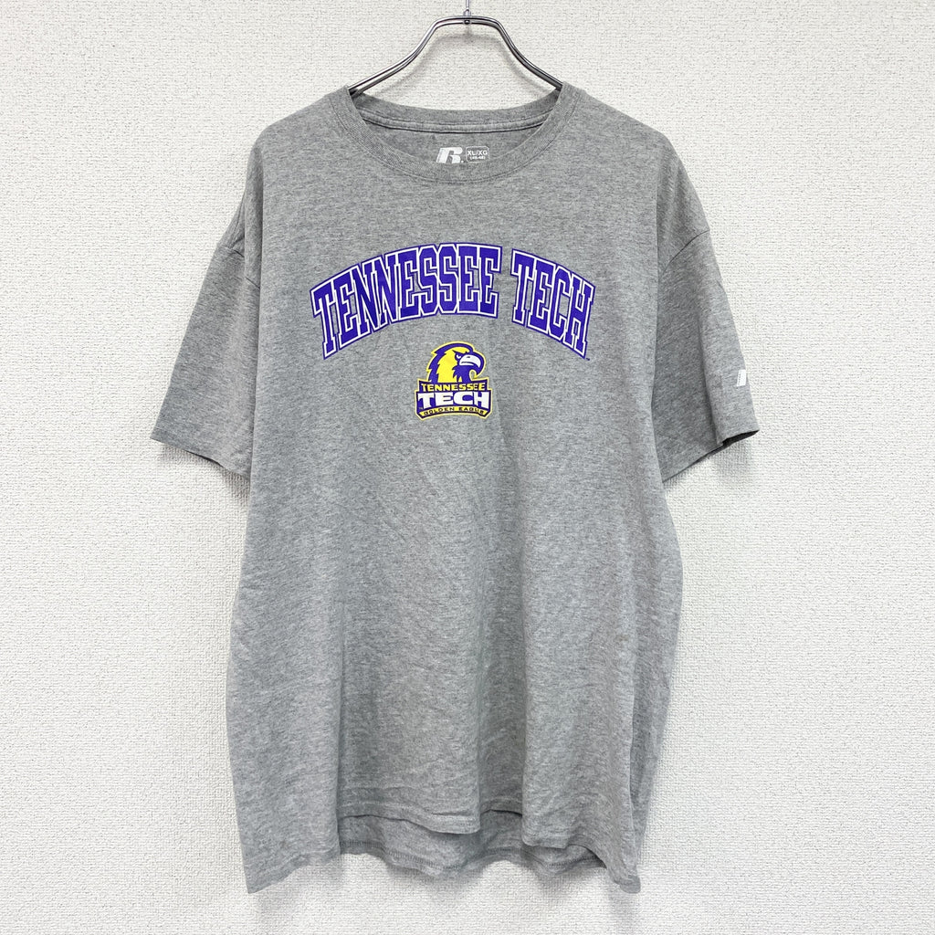 RUSSELL　ラッセル　半袖プリントTシャツ　グレー　XLサイズ　古着
