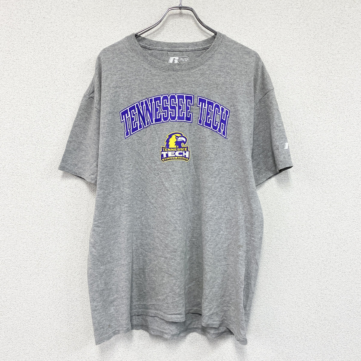 RUSSELL　ラッセル　半袖プリントTシャツ　グレー　XLサイズ　古着