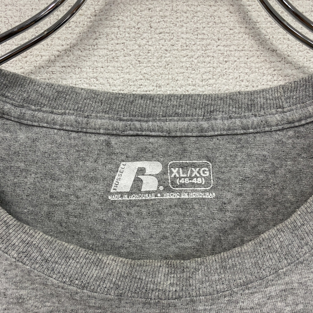 RUSSELL　ラッセル　半袖プリントTシャツ　グレー　XLサイズ　古着