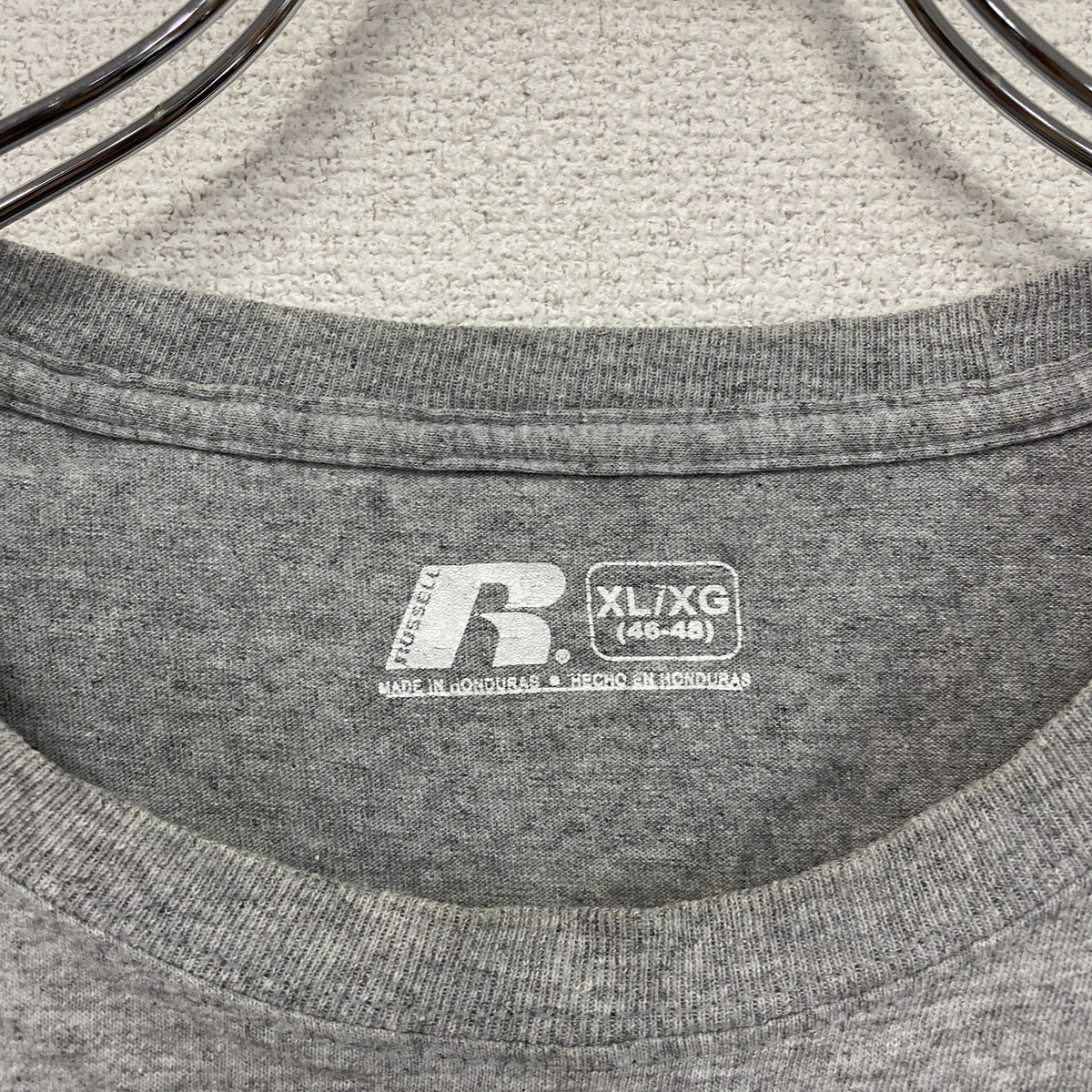 RUSSELL　ラッセル　半袖プリントTシャツ　グレー　XLサイズ　古着