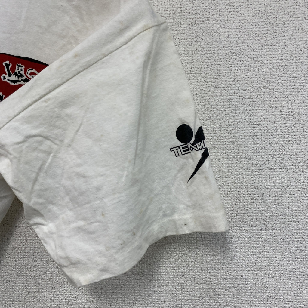 TEAM GEAR　サッカーワールドカップ　イングランド代表　半袖プリントTシャツ　シングルステッチ　ヴィンテージ　白　ホワイト　Lサイズ　古着