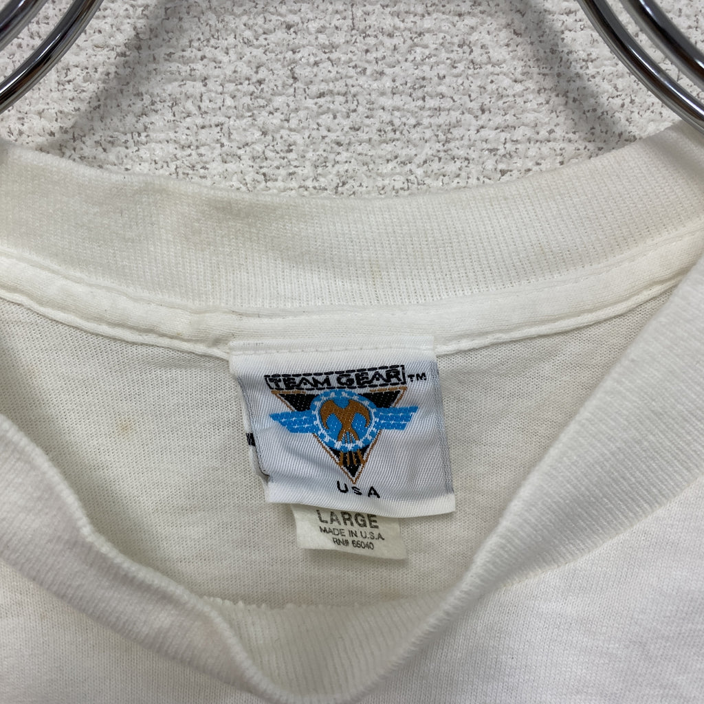 TEAM GEAR　サッカーワールドカップ　イングランド代表　半袖プリントTシャツ　シングルステッチ　ヴィンテージ　白　ホワイト　Lサイズ　古着