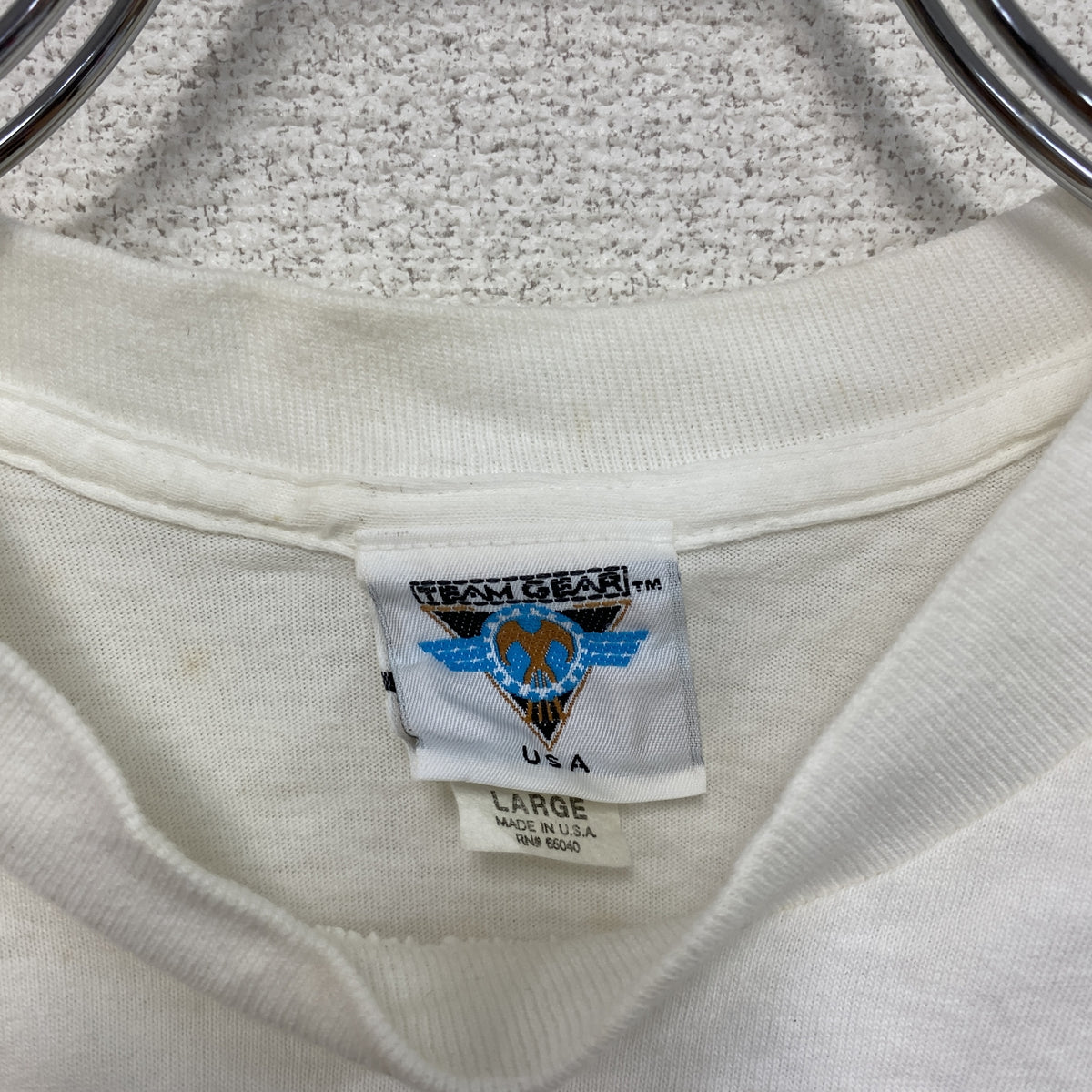 TEAM GEAR　サッカーワールドカップ　イングランド代表　半袖プリントTシャツ　シングルステッチ　ヴィンテージ　白　ホワイト　Lサイズ　古着