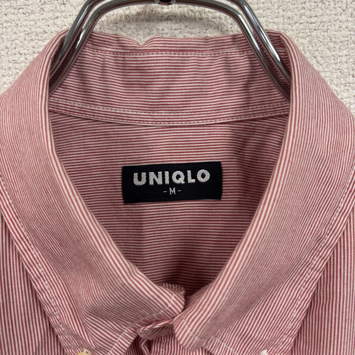 OLD UNIQLO　オールドユニクロ　長袖チェック柄シャツ　ピンク　Mサイズ　古着