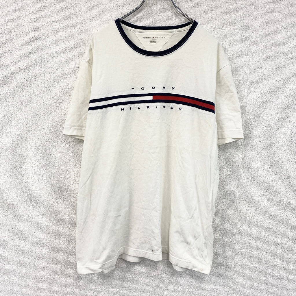 TOMMY HILFIGER　トミーヒルフィガー　半袖Tシャツ　ロゴ　白　ホワイト　XLサイズ　古着