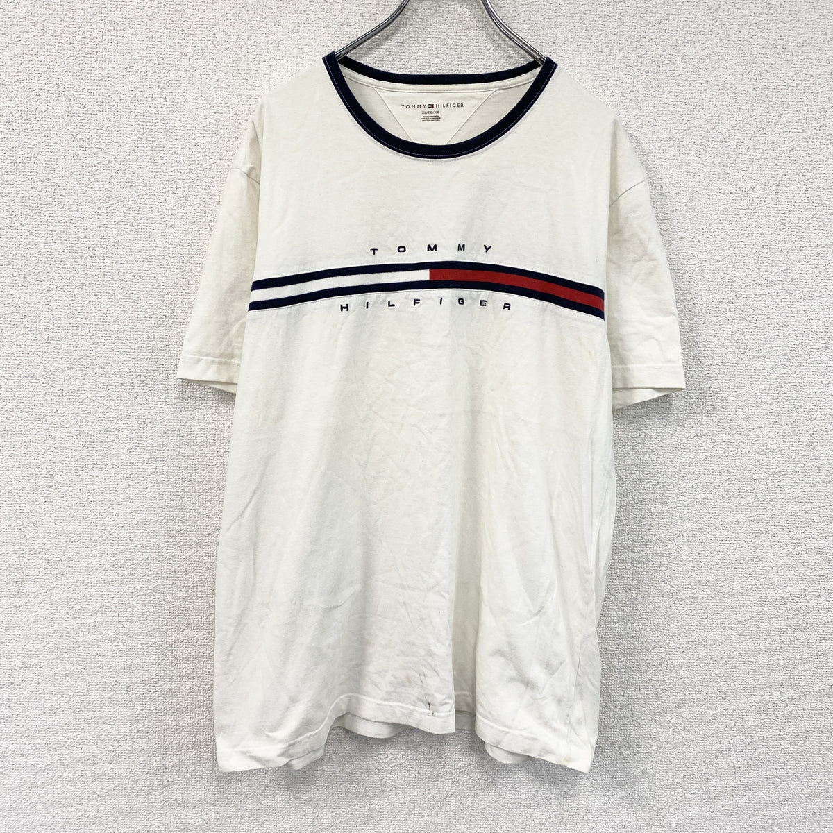 TOMMY HILFIGER　トミーヒルフィガー　半袖Tシャツ　ロゴ　白　ホワイト　XLサイズ　古着