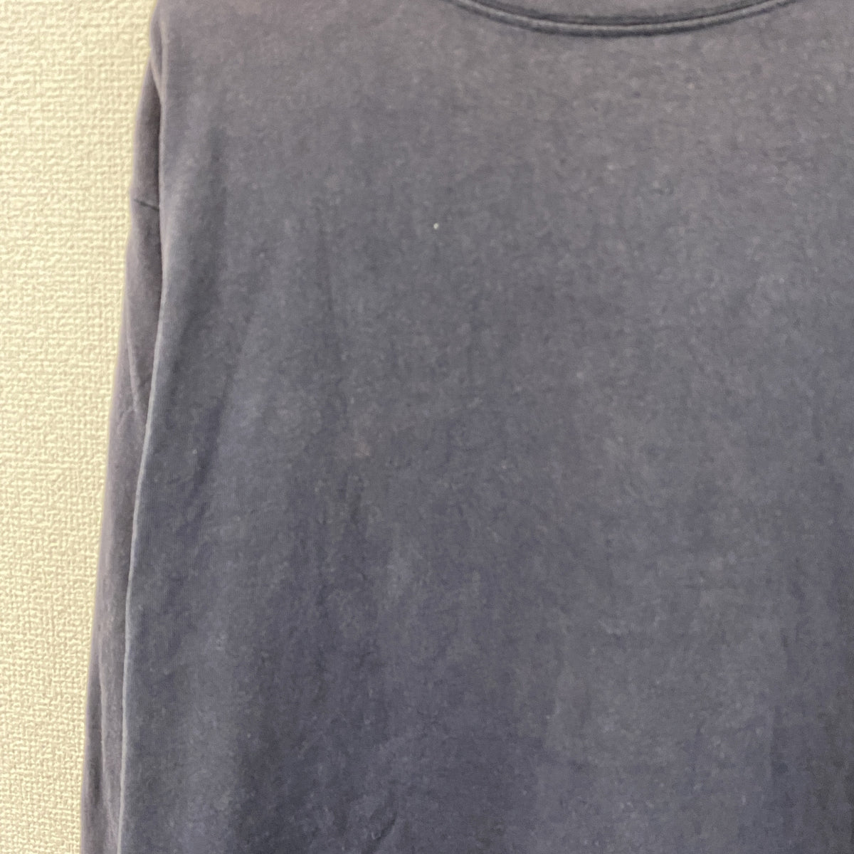 Champion　チャンピオン　長袖プリントTシャツ/ロンT　目無し　紺　ネイビー　Lサイズ　古着