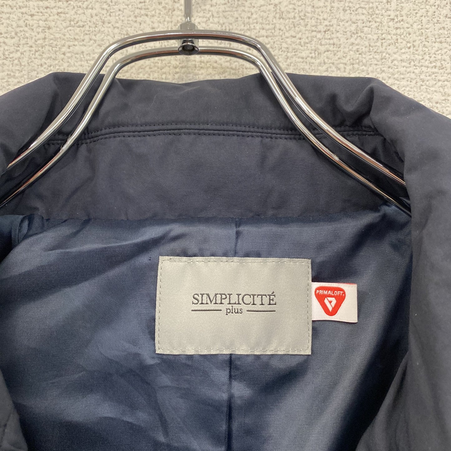 SIMPLICITE　シンプリシテェ　PRIMALOFT　プリマロフト　パテッドコート　中綿入り　紺　ネイビー　Lサイズ