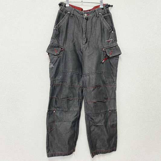 90s～　Transer　トランスファー　ブラックデニムパンツ　ブラックカーゴパンツ　ダブルニー　ヴィンテージ　黒　ブラック