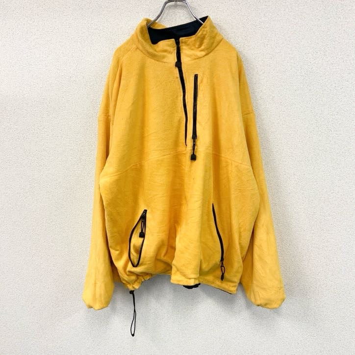 90s～　Three Season Jacket　アノラックパーカー　フリースジャケット　リバーシブル　ネイビー　紺　イエロー　2XLサイズ　　ヴィンテージ　古着