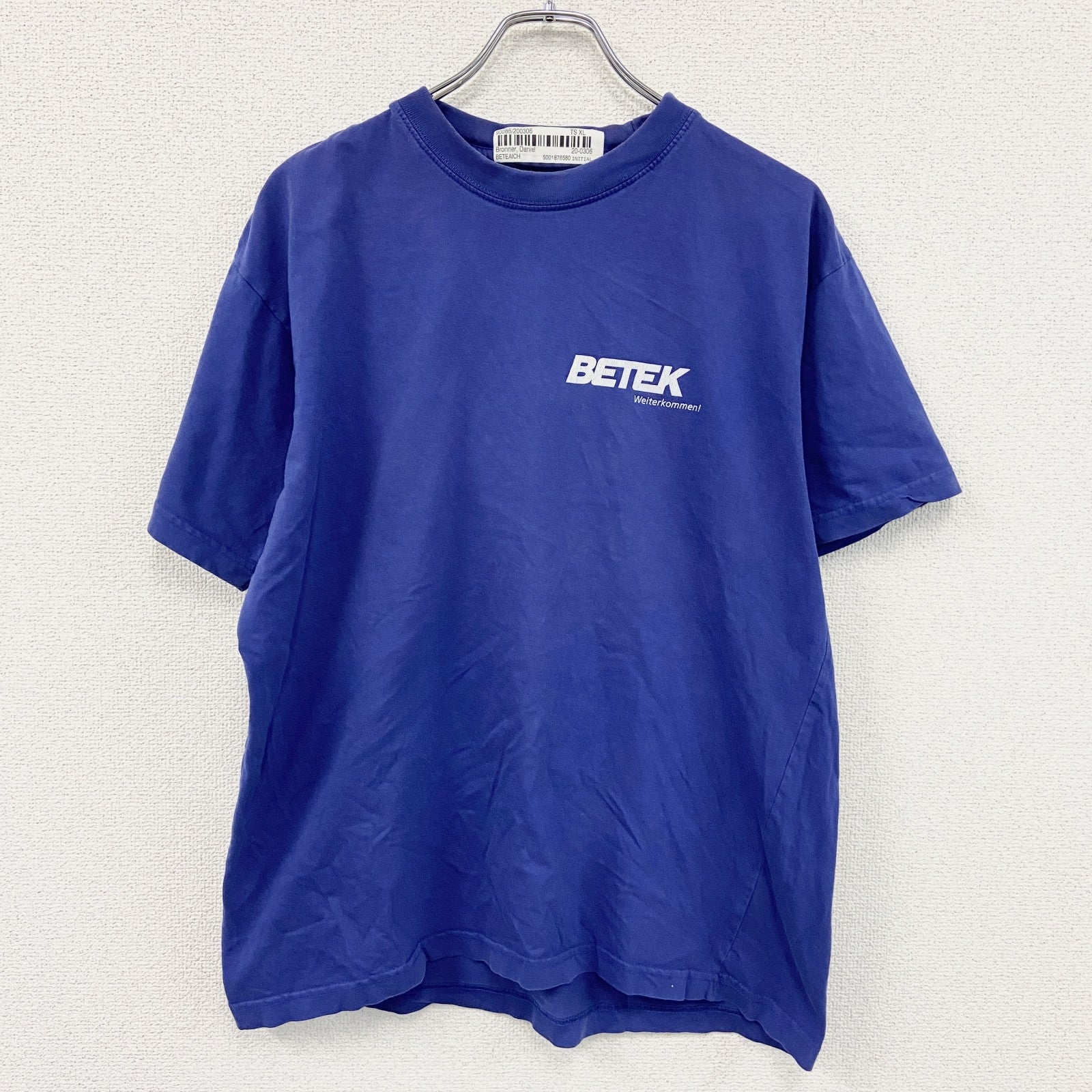 T-TIME　BETEK　ベーテック　半袖プリントTシャツ　企業T　青　ブルー　XLサイズ　古着