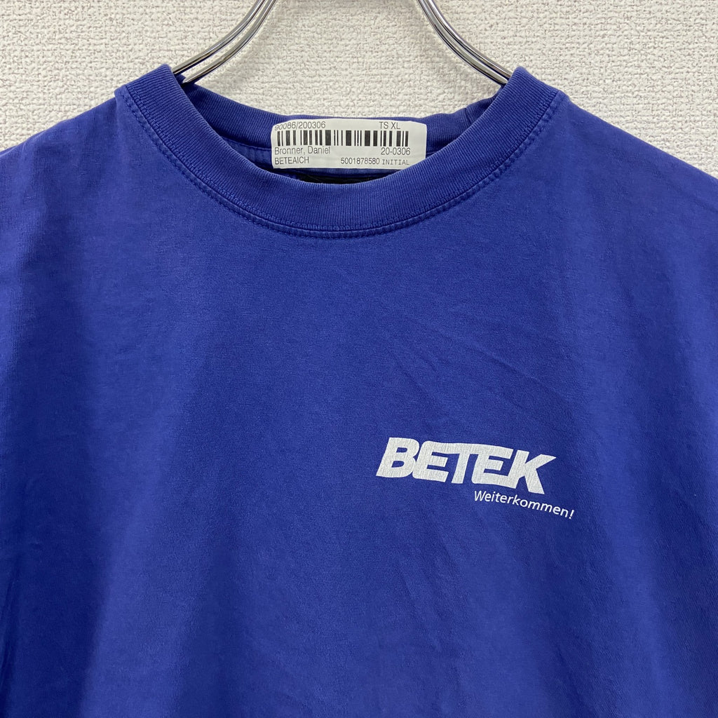 T-TIME　BETEK　ベーテック　半袖プリントTシャツ　企業T　青　ブルー　XLサイズ　古着