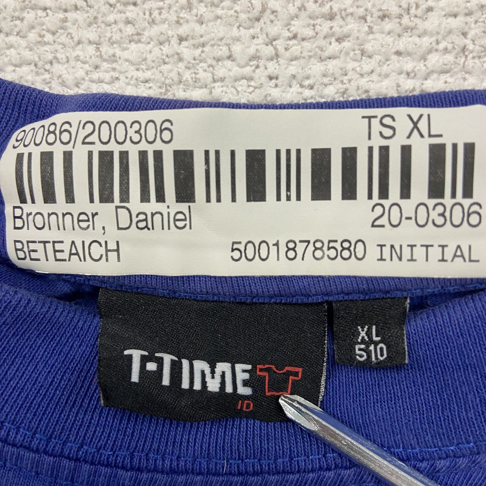 T-TIME　BETEK　ベーテック　半袖プリントTシャツ　企業T　青　ブルー　XLサイズ　古着