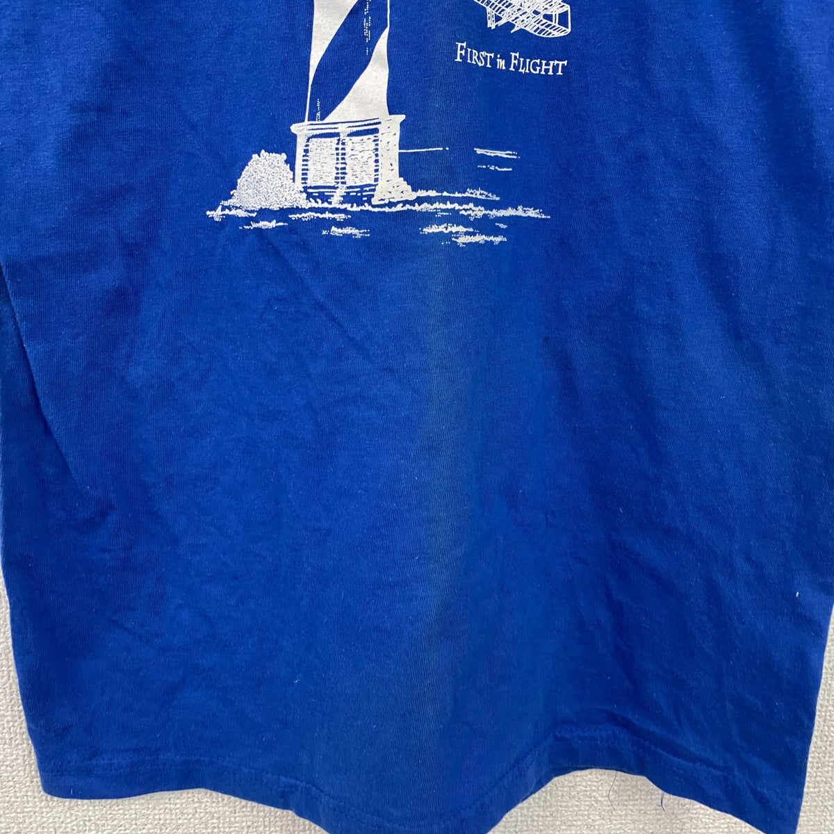Champ　半袖プリントTシャツ　青　ブルー　Lサイズ　古着