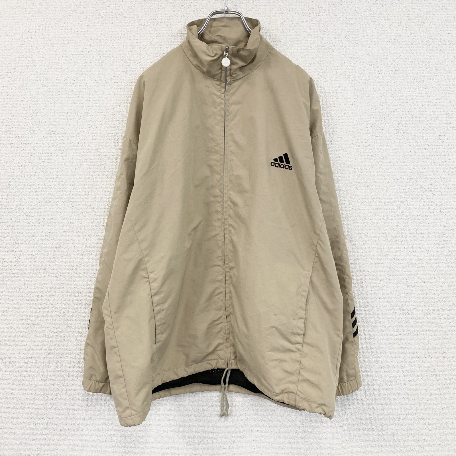 ～00s　adidas　アディダス　フルジップジャケット　パフォーマンスロゴ　ヴィンテージ　ベージュ　Lサイズ　古着