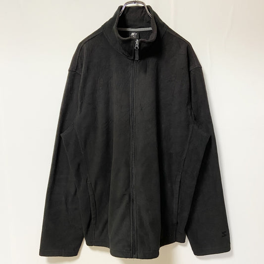 古着 used　STAETER　スターター　長袖ハイネックフリースジャケット　フルジップアウター　ロゴ刺繍　黒　XLサイズ