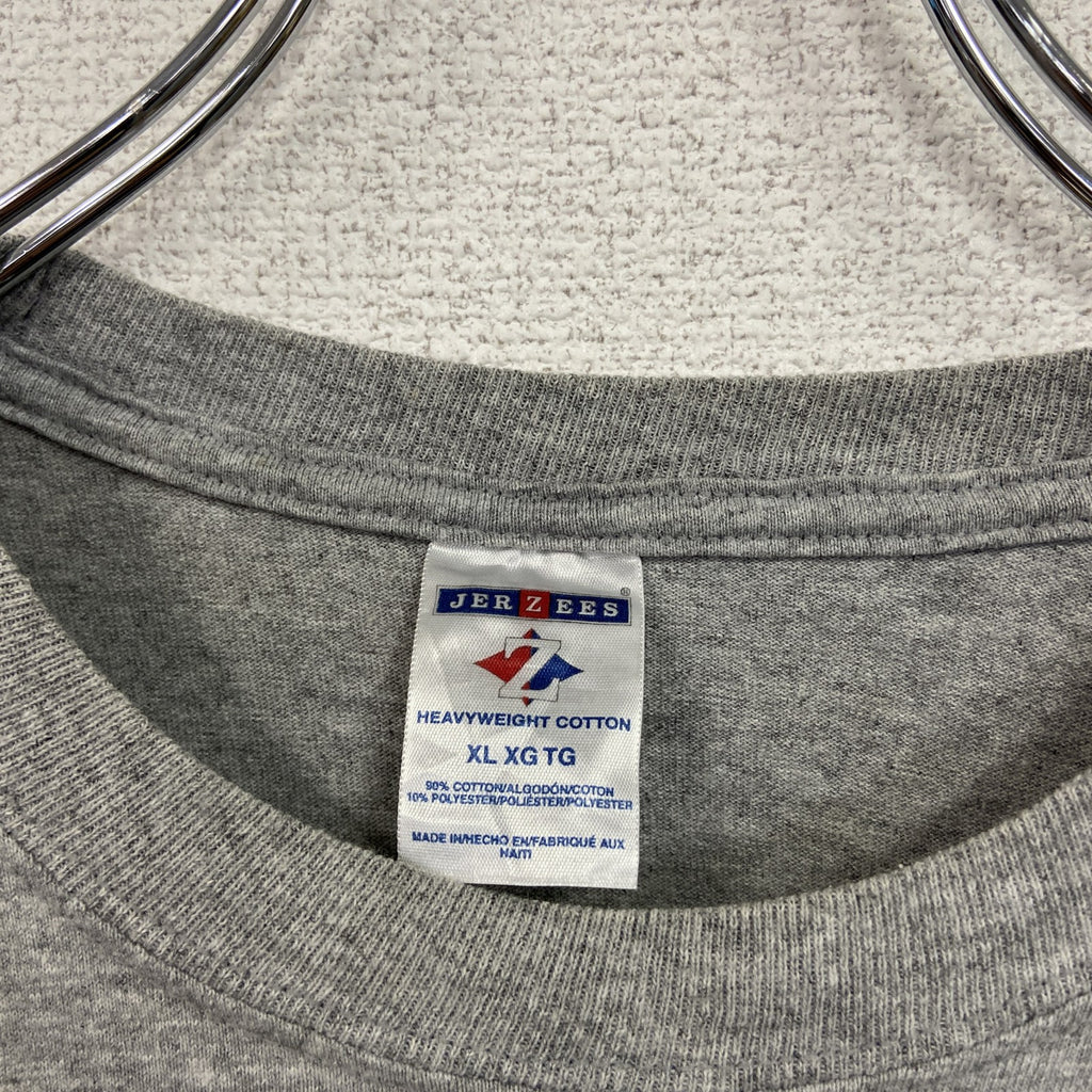 ～00s　JERZEES　ジャージーズ　TEXAS　半袖プリントTシャツ　ヴィンテージ　グレー　灰色　XLサイズ　古着