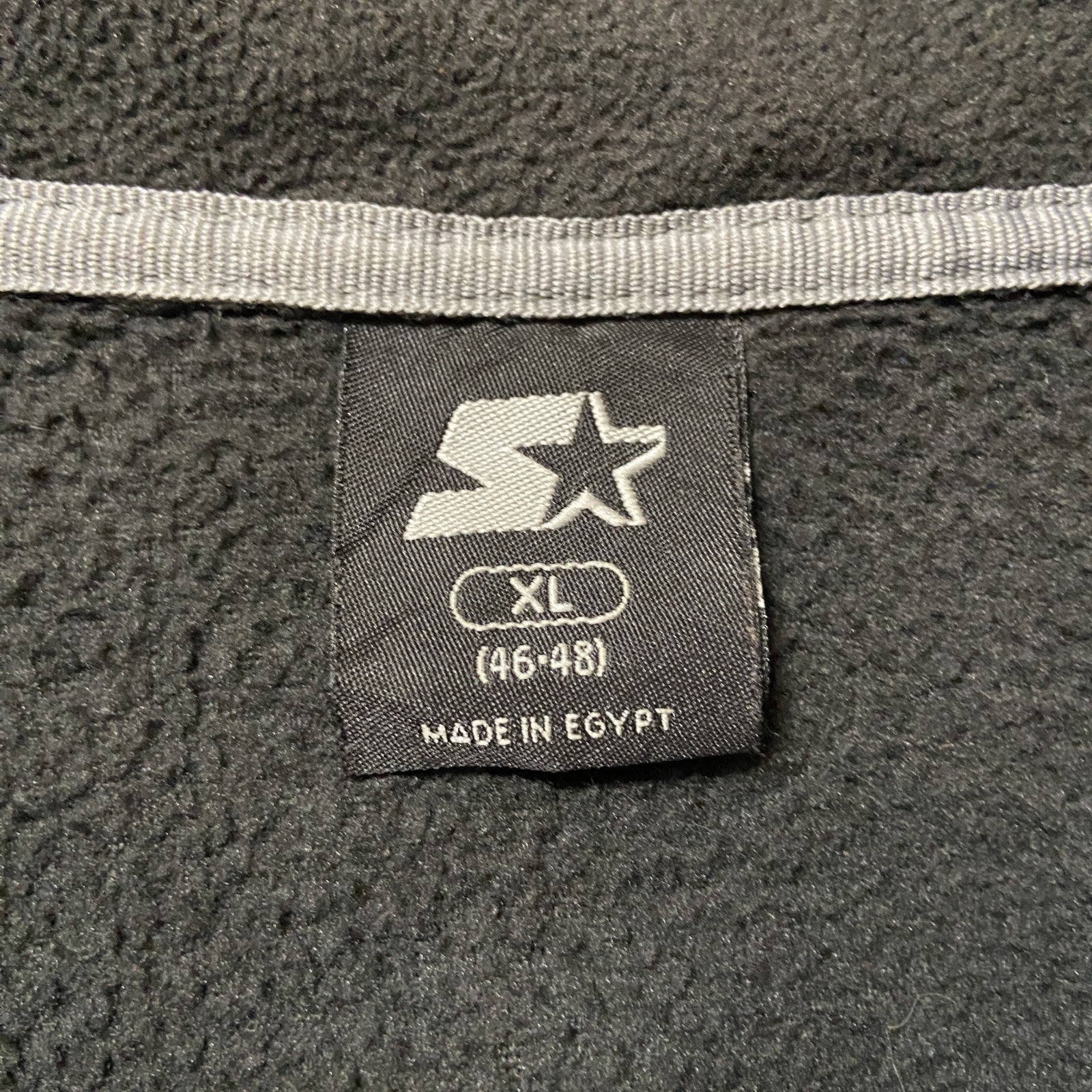 STAETER　スターター　長袖ハイネックフリースジャケット　フルジップアウター　ロゴ刺繍　黒　ブラック　XLサイズ　古着