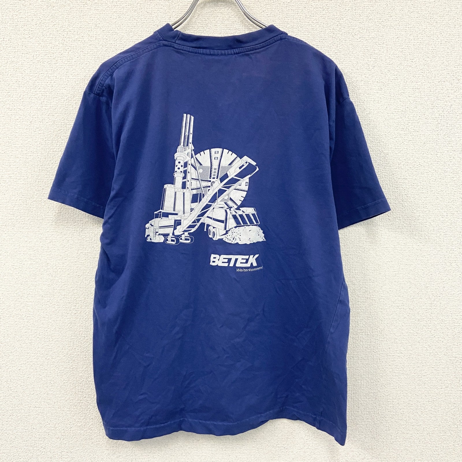 T-TIME　BETEK　ベーテック　半袖プリントTシャツ　企業T　青　ブルー　XLサイズ　古着
