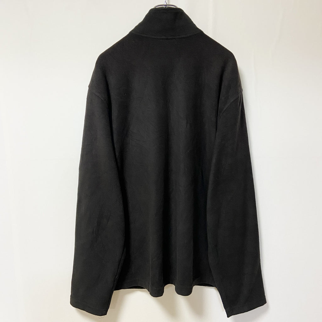 STAETER　スターター　長袖ハイネックフリースジャケット　フルジップアウター　ロゴ刺繍　黒　ブラック　XLサイズ　古着